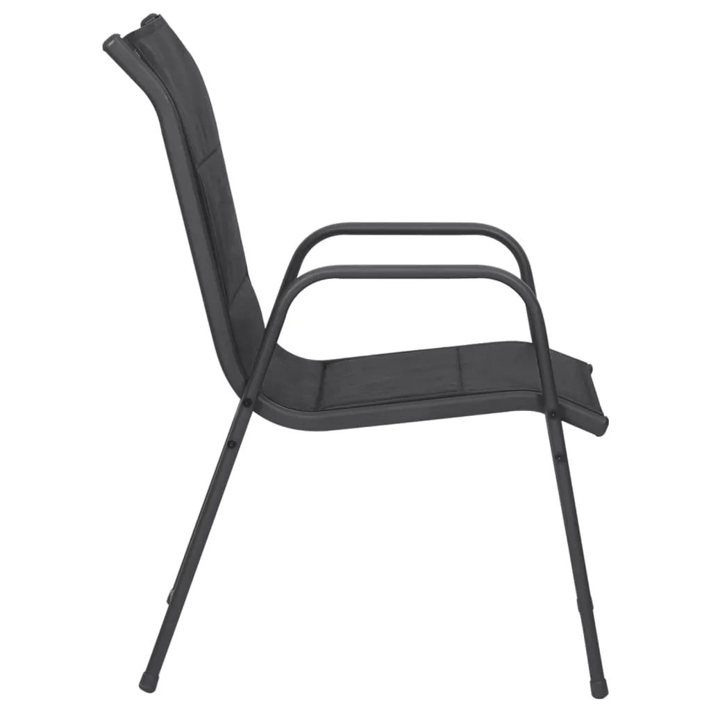 Patio Chairs Outdoor Stack Chair for Patio Steel and Textilene Black