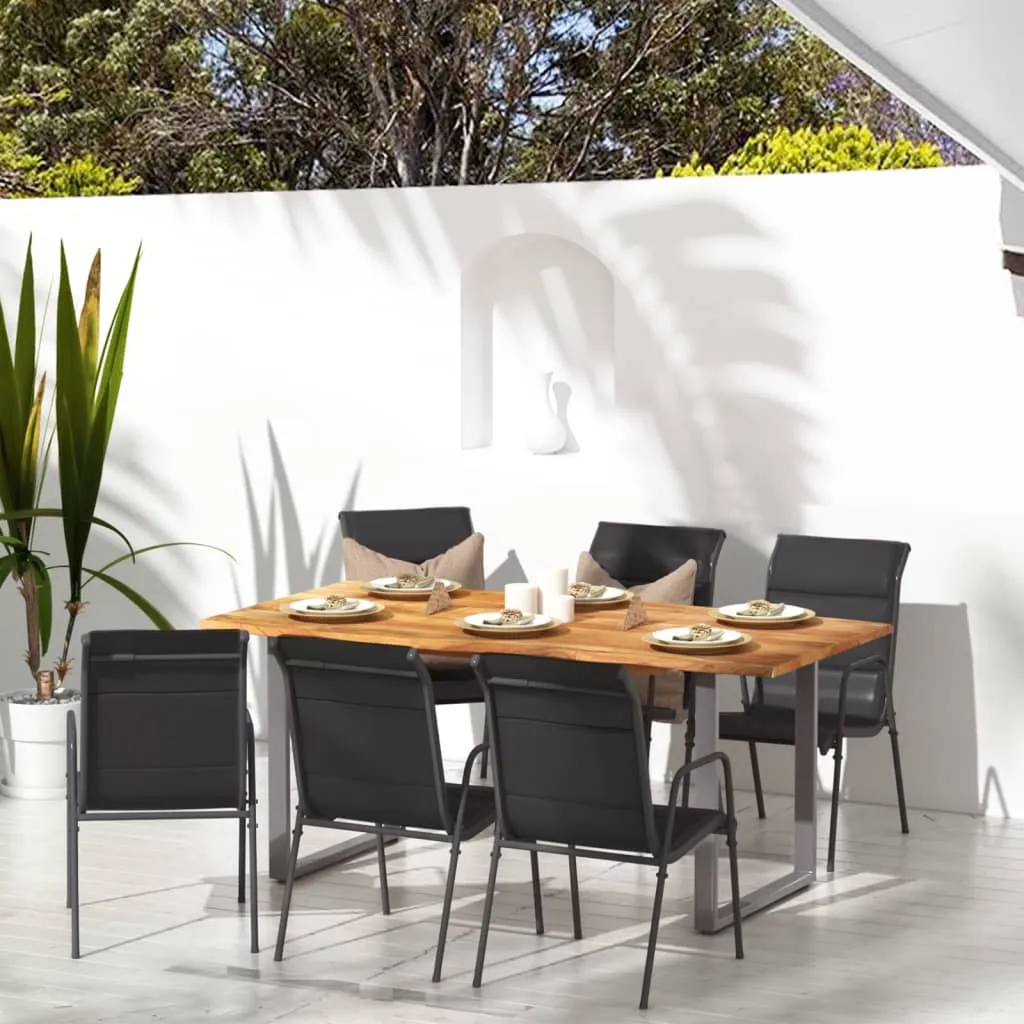 Patio Chairs Outdoor Stack Chair for Patio Steel and Textilene Black