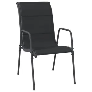Patio Chairs Outdoor Stack Chair for Patio Steel and Textilene Black