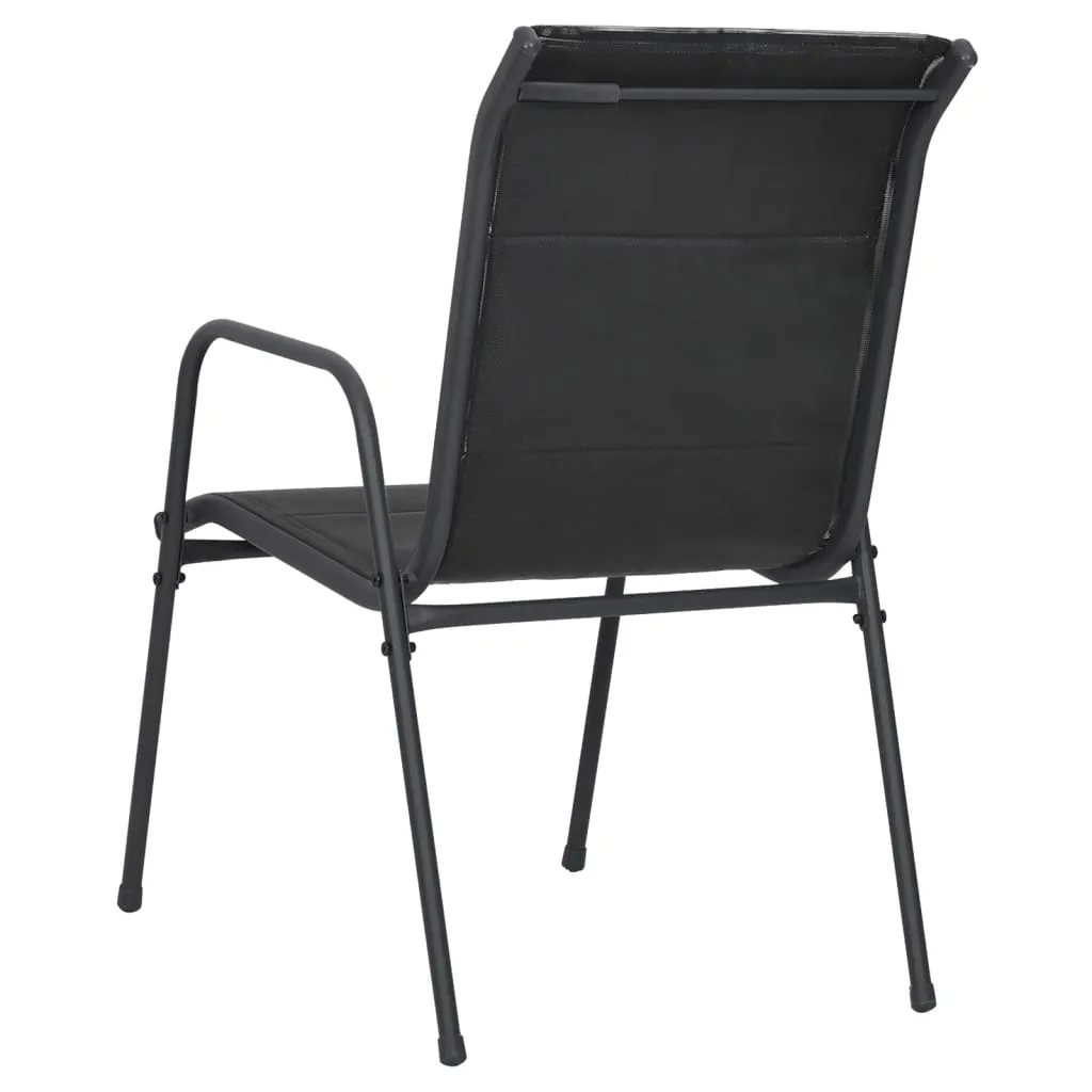 Patio Chairs Outdoor Stack Chair for Patio Steel and Textilene Black