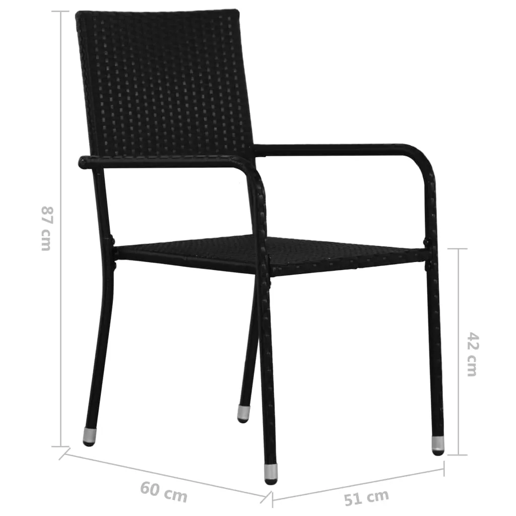 Patio Dining Chairs Outdoor Rattan Wicker Dining Chair Poly Rattan