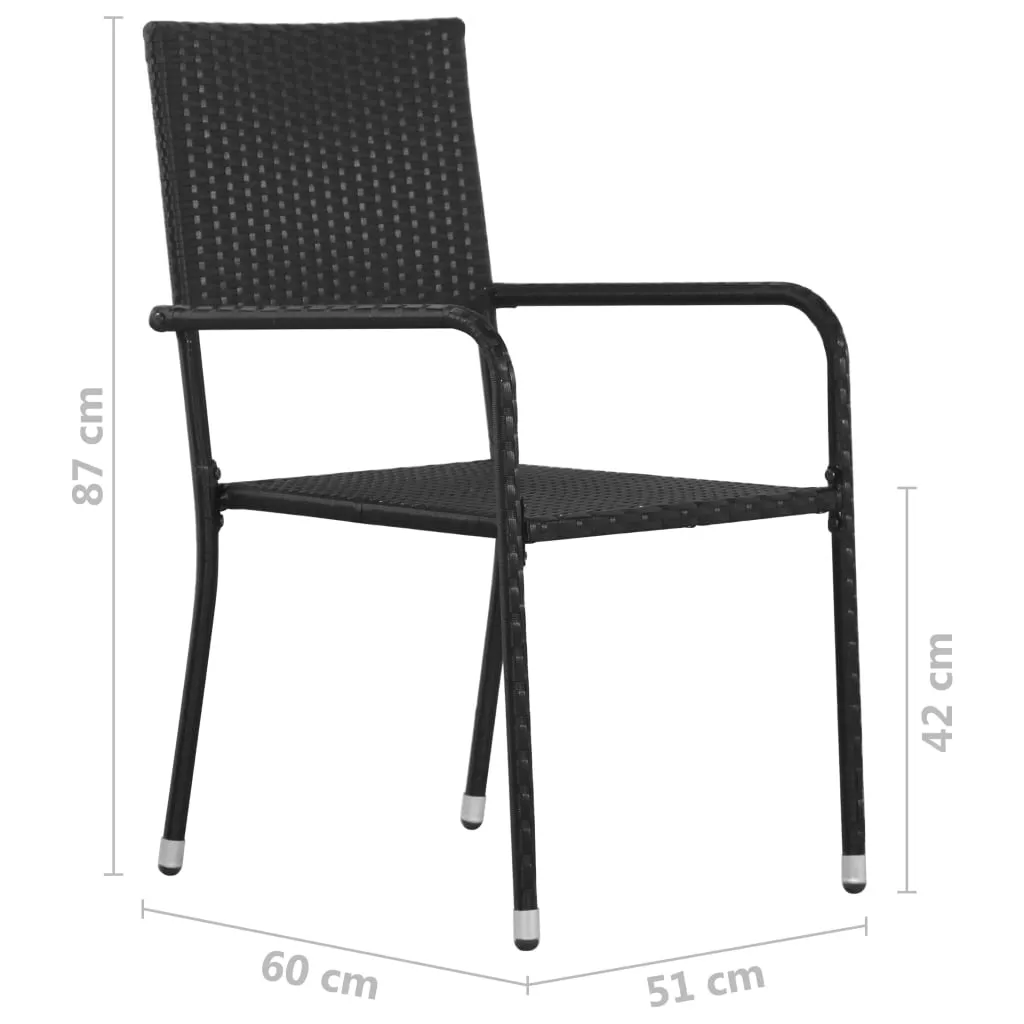 Patio Dining Chairs Outdoor Rattan Wicker Dining Chair Poly Rattan