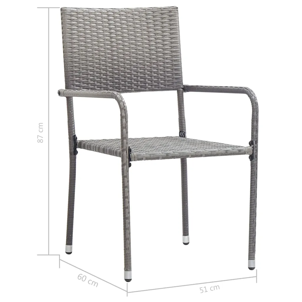 Patio Dining Chairs Outdoor Rattan Wicker Dining Chair Poly Rattan