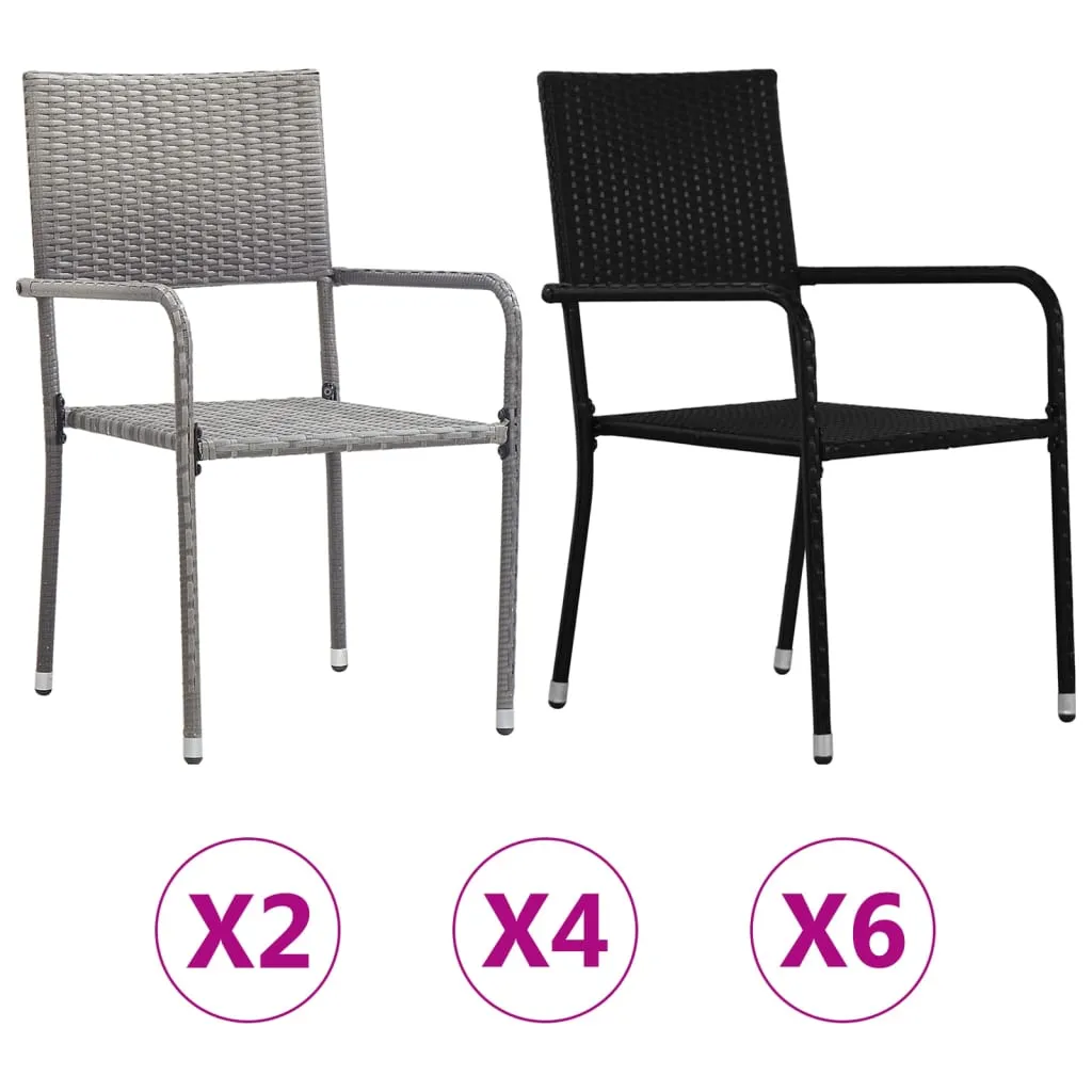 Patio Dining Chairs Outdoor Rattan Wicker Dining Chair Poly Rattan