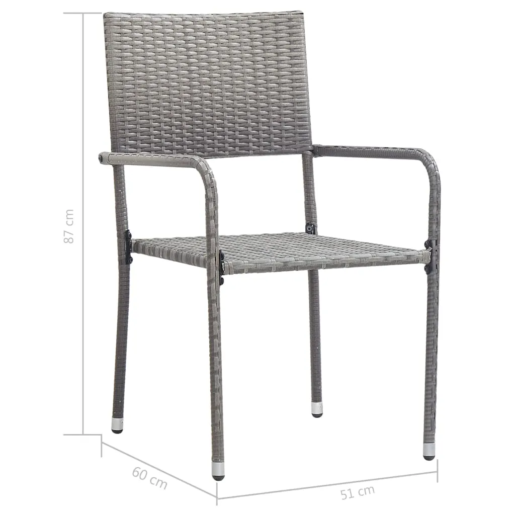 Patio Dining Chairs Outdoor Rattan Wicker Dining Chair Poly Rattan