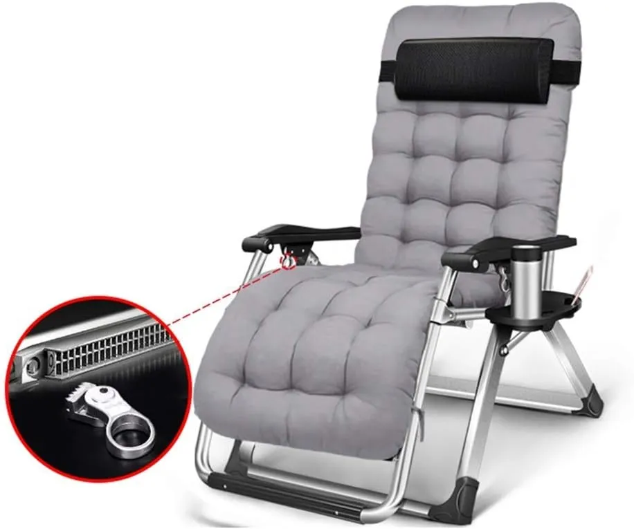 Patio Lounge Chairs Recliner Folding Chair Lunch Break Office Chair Chair Backrest Lazy Home Leisure Beach Chair Black