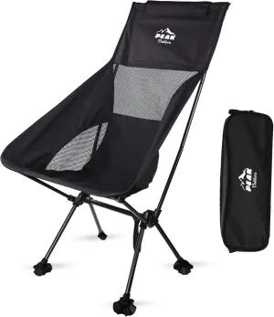 Peak Outdoors Backpacking Chair Lightweight Camping Chair – High Back Ultralight Folding Camp Chair with Storage Bag, Compact Portable Tall Hiking Chair and Beach Chair