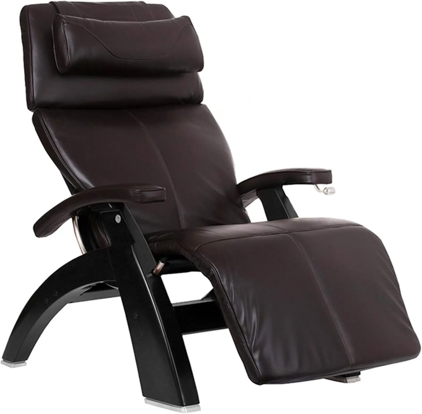 Perfect Chair Human Touch PC-420 Classic Manual Plus Black Matte Zero Gravity Recliner Plus Back Cover and Stay Well Weighted Blanket - Espresso Premium Leather