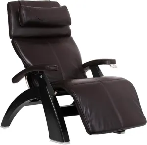 Perfect Chair Human Touch PC-420 Premium Full Grain Leather Hand-Crafted Zero-Gravity Matte Black Manual Recliner, Espresso