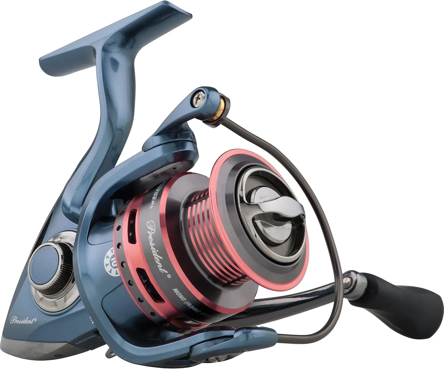 Pflueger Lady President Spinning Reel, Right/Left Handle Position, Graphite Body and Rotor, Corrosion-Resistant, Aluminum Spool, Front Drag System
