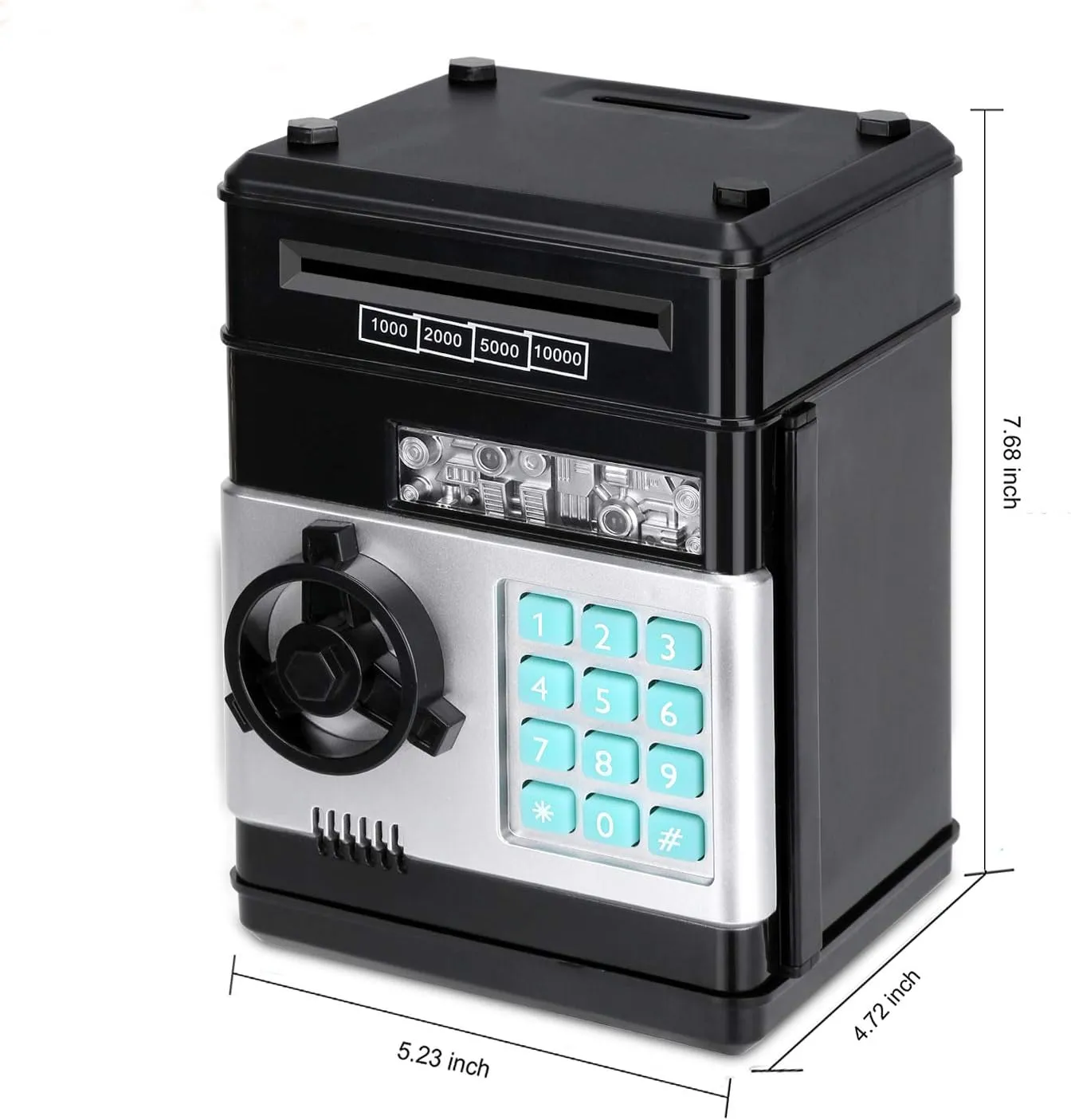 Piggy Bank for Kids, Toys for 6 7 8 9 10 11 12 Year Old Boy Gifts, Electronic Coin Money Bank Toys for Ages 8-13 Christmas Birthday Gifts (Black)