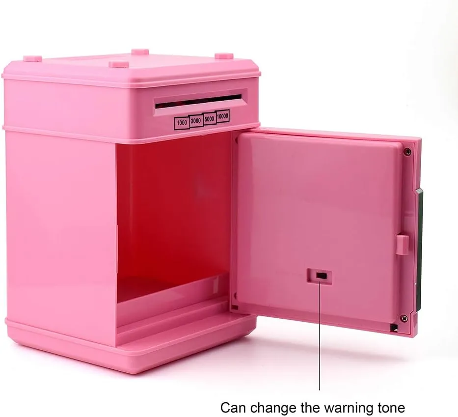 Piggy Bank, Toys for Girls Ages 5-7, 8-10, Electronic ATM Password Cash Coin Can Auto Scroll Paper Money Saving Box Toys for 6 7 8 9 10 11 12 Year Old Girl Christmas Birthday Gifts (Pink)