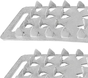 pistro 4X Ice Crampons Ice Cleats Shoe Spikes for Outdoor Hiking, Jogging, Climbing, Non-Slip Traction for Snowy ICY Surfaces - Stainless Steel, 4 Pack