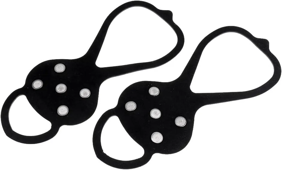 pistro Traction Cleats for Ice and Snow - Enhanced Grip Slip-Resistant Crampons for Walking, Climbing, Hiking, and Ice Fishing - Durable Rubber, 2 Pack