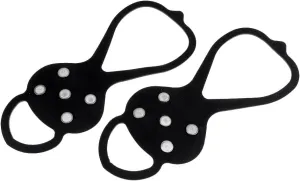 pistro Traction Cleats for Ice and Snow - Enhanced Grip Slip-Resistant Crampons for Walking, Climbing, Hiking, and Ice Fishing - Durable Rubber, 2 Pack