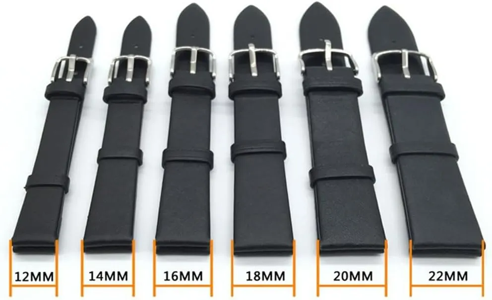 Plain Weave Leather Watch strap 12 14 16 18 20 22 mm leather Watch band with Gold Pin buckle