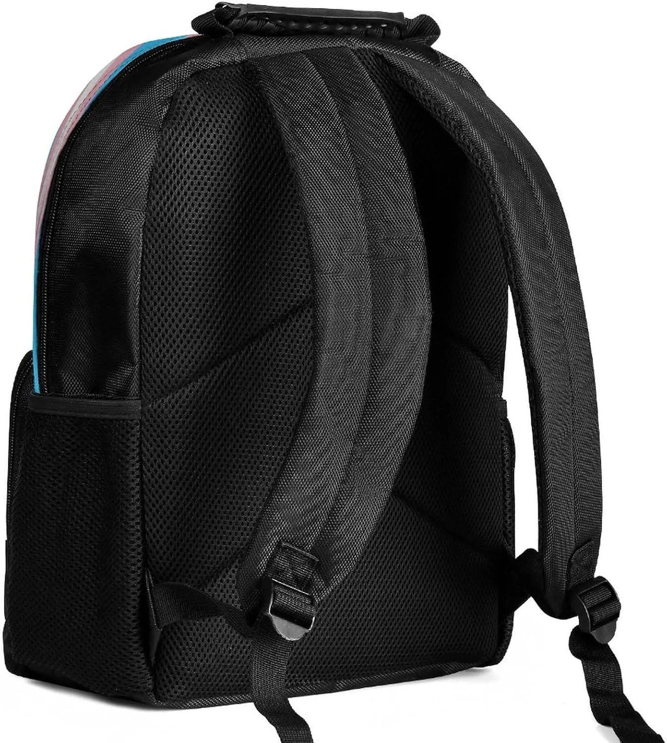 Polyester Daypack Backpack for Trekking Picnic Walking Cycling - Large Capacity Anti-Theft Multipurpose Shoulder Bag, Transgender Pride Flag LGBT Stripe Casual Daypack