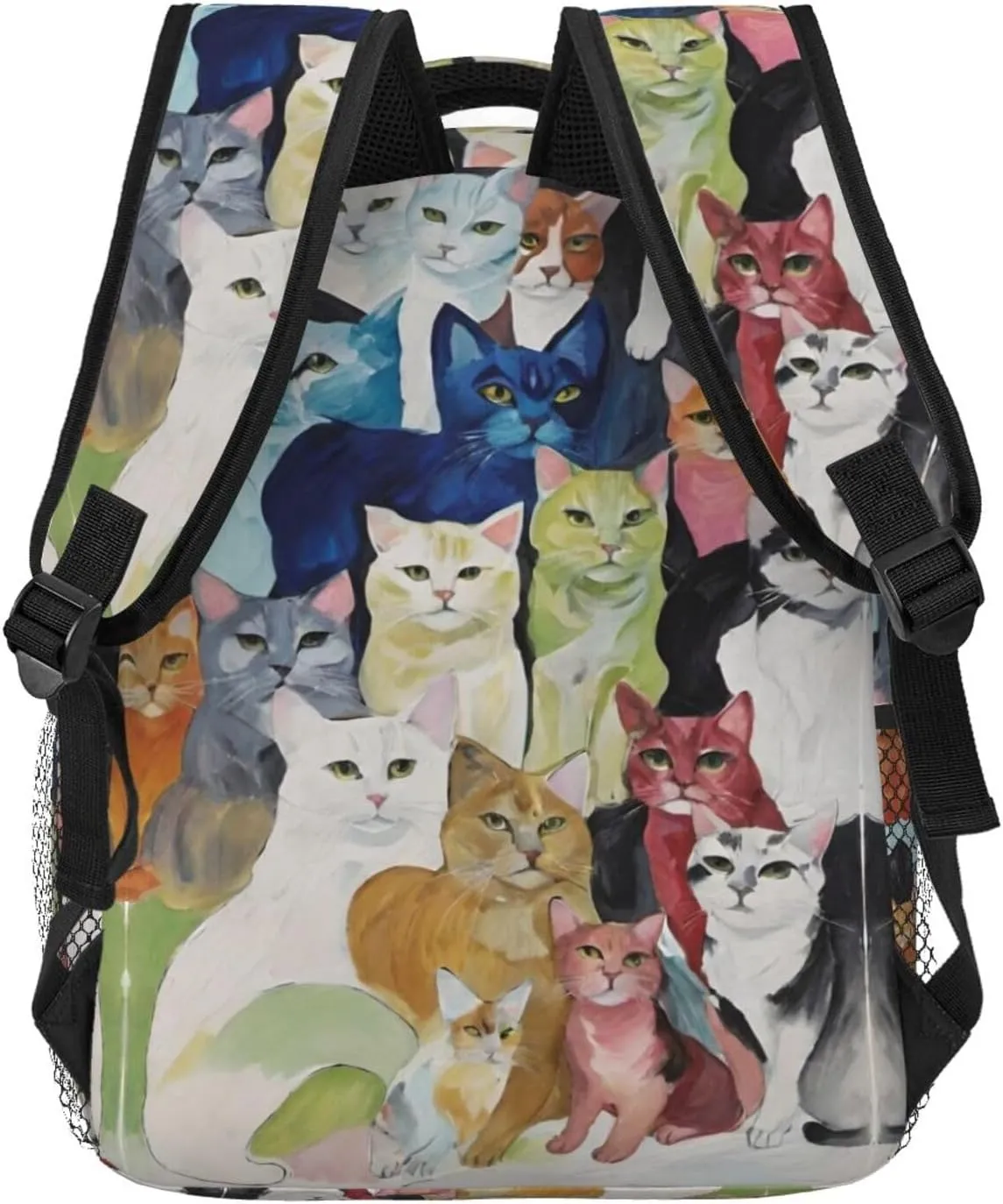 Polyester Daypack for Hiking Work Running - Big Capacity Anti-Theft Multipurpose Shoulder Bag, Cats Animal Art Travel and Sport Backpack Rucksack