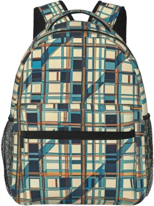 Polyester Daypack for Hiking Work Running - Big Capacity Anti-Theft Multipurpose Shoulder Bag, Scottish Tartan Plaid Art Travel and Sport Backpack Rucksack