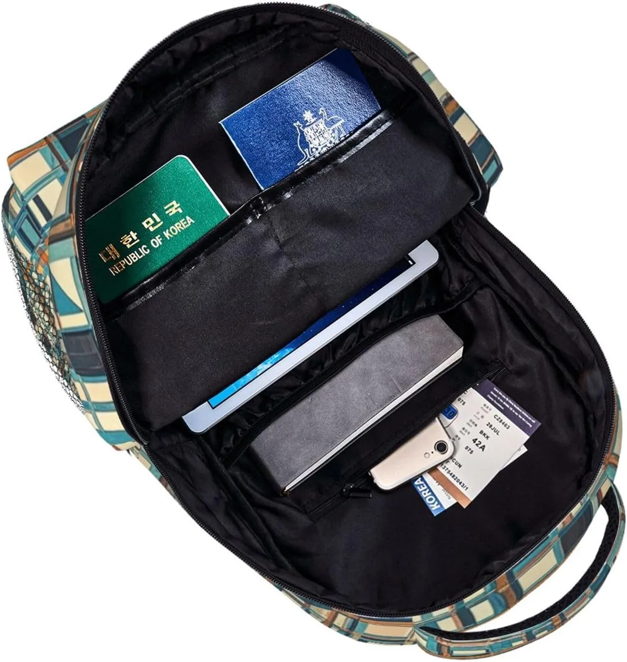 Polyester Daypack for Hiking Work Running - Big Capacity Anti-Theft Multipurpose Shoulder Bag, Scottish Tartan Plaid Art Travel and Sport Backpack Rucksack