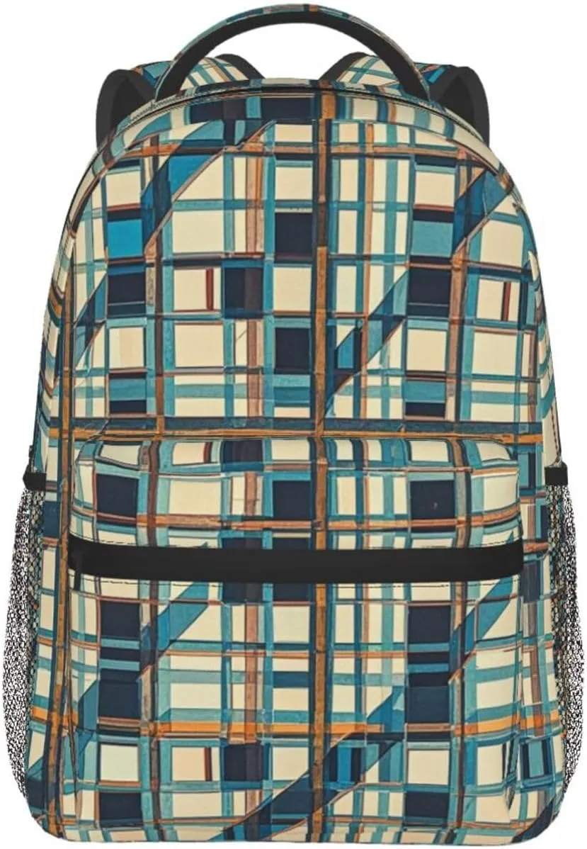 Polyester Daypack for Hiking Work Running - Big Capacity Anti-Theft Multipurpose Shoulder Bag, Scottish Tartan Plaid Art Travel and Sport Backpack Rucksack
