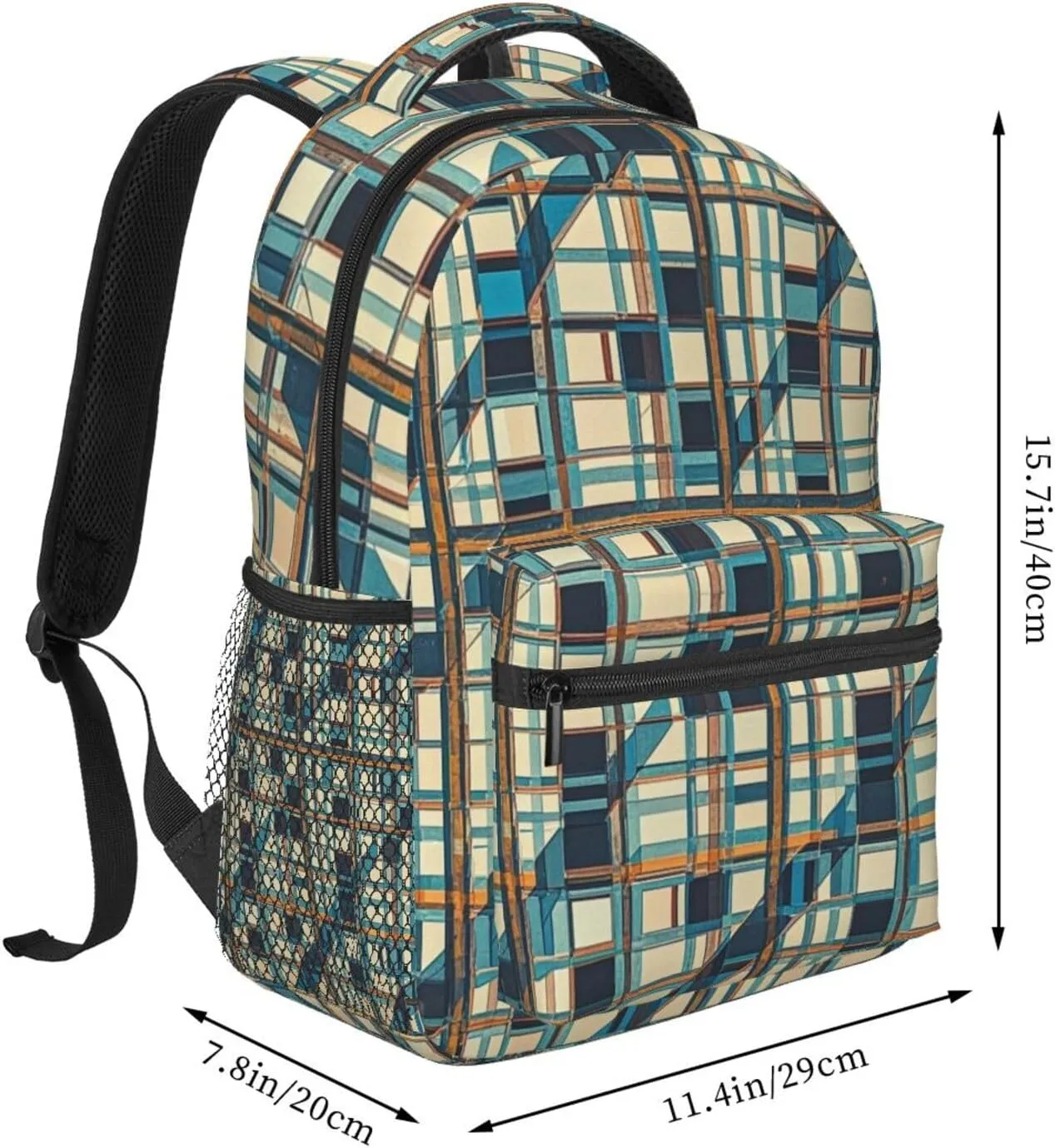 Polyester Daypack for Hiking Work Running - Big Capacity Anti-Theft Multipurpose Shoulder Bag, Scottish Tartan Plaid Art Travel and Sport Backpack Rucksack