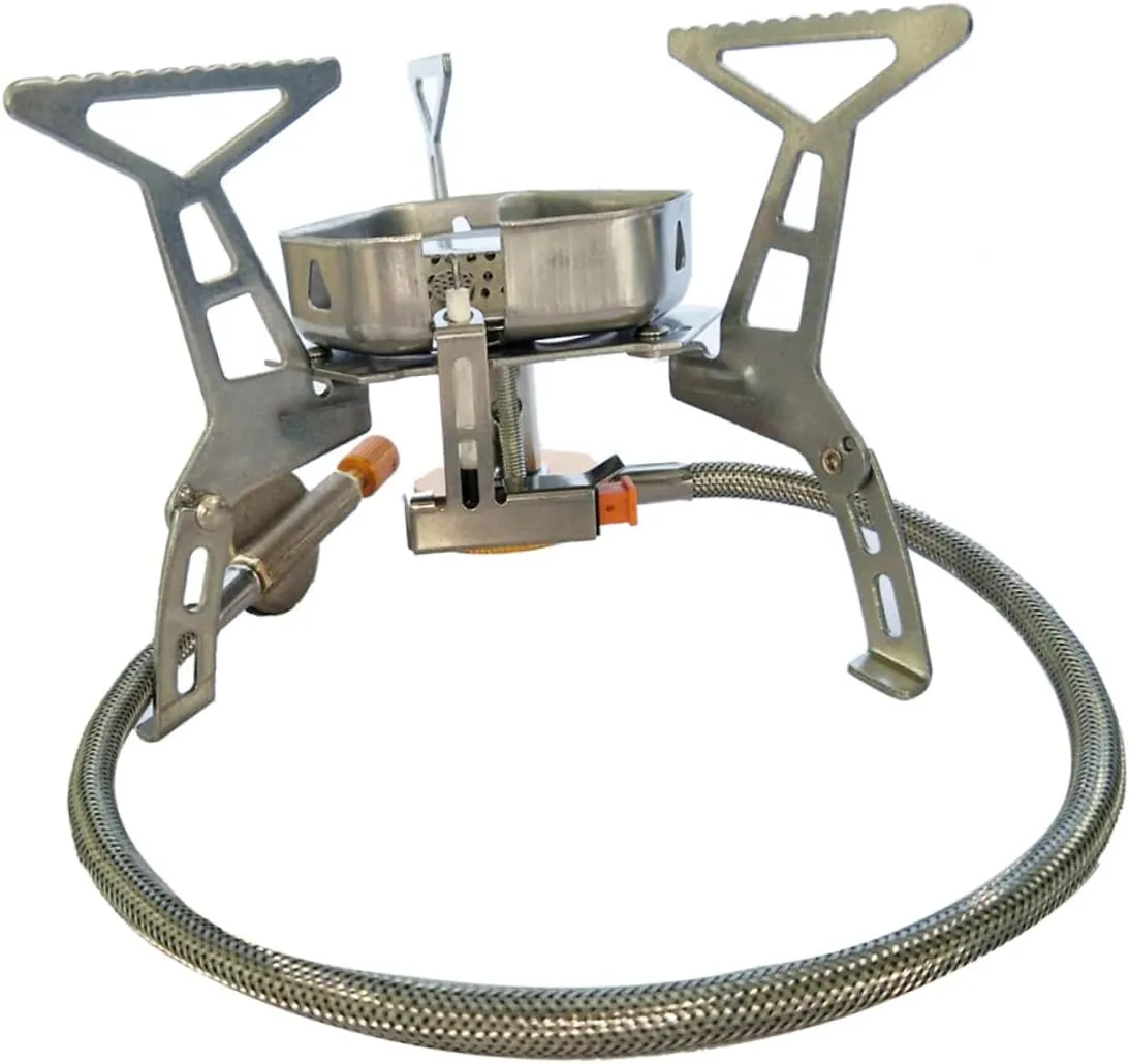 POPETPOP Camping Gas Stove Portable Single Burner Stove with Windproof for Outdoor Cooking Picnic Bbq