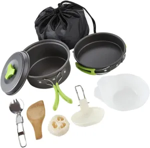 POPETPOP Collapsible Bowls Cookware Set Titanium Camping Utensils Hiking Outdoor Cooking