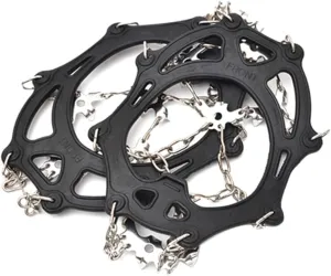 POPETPOP Shoe Clamps for Ice Snow 19 Tooth Mountaineering Anti-Skid Claws Slip-Resistant Crampons Flexible Wear-Resistant Material