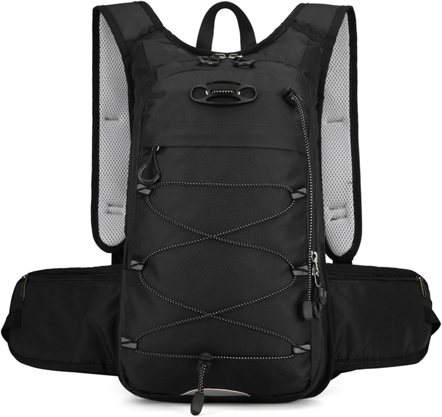 PORRASSO Hiking Backpack 18L Waterproof Daypack Rucksack Lightweight Breathable Backpack for Women Men Trekking Cycling Climbing Outdoor Sports Black
