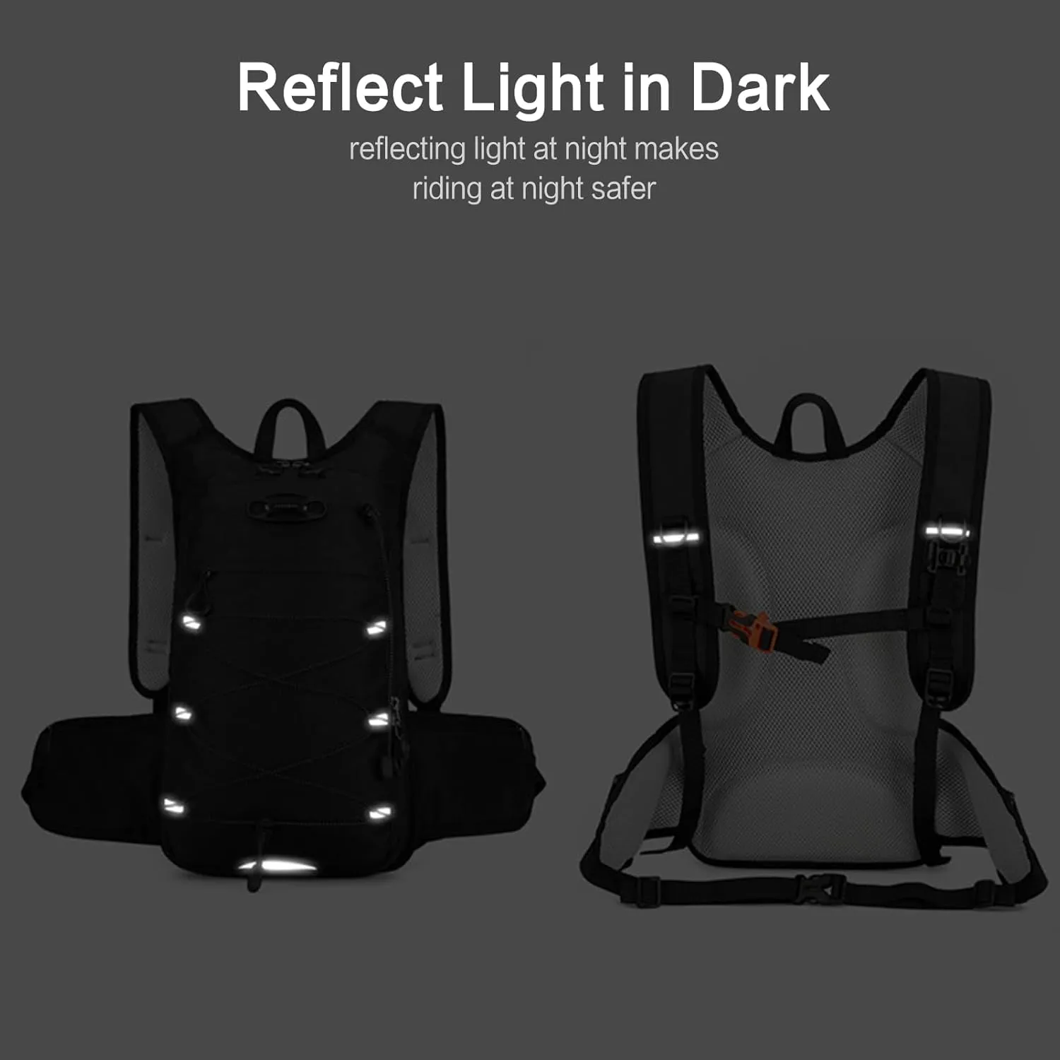 PORRASSO Hiking Backpack 18L Waterproof Daypack Rucksack Lightweight Breathable Backpack for Women Men Trekking Cycling Climbing Outdoor Sports Black