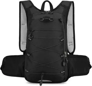 PORRASSO Hiking Backpack 18L Waterproof Daypack Rucksack Lightweight Breathable Backpack for Women Men Trekking Cycling Climbing Outdoor Sports Black