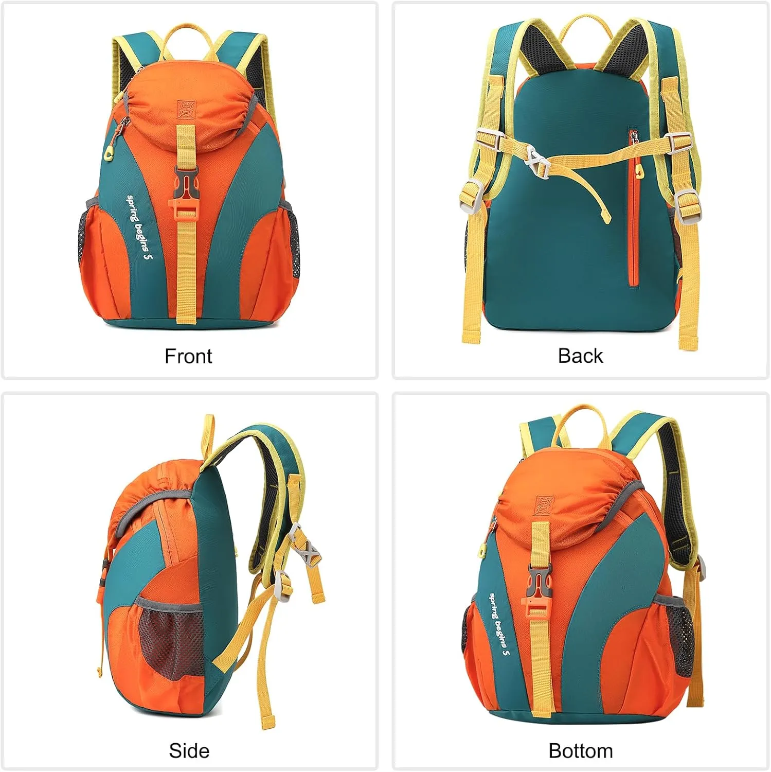 PORRASSO Hiking Backpack 5L Daypack Rucksack Lightweight Waterproof Women Men Backpack for Camping Daily Use Light Green