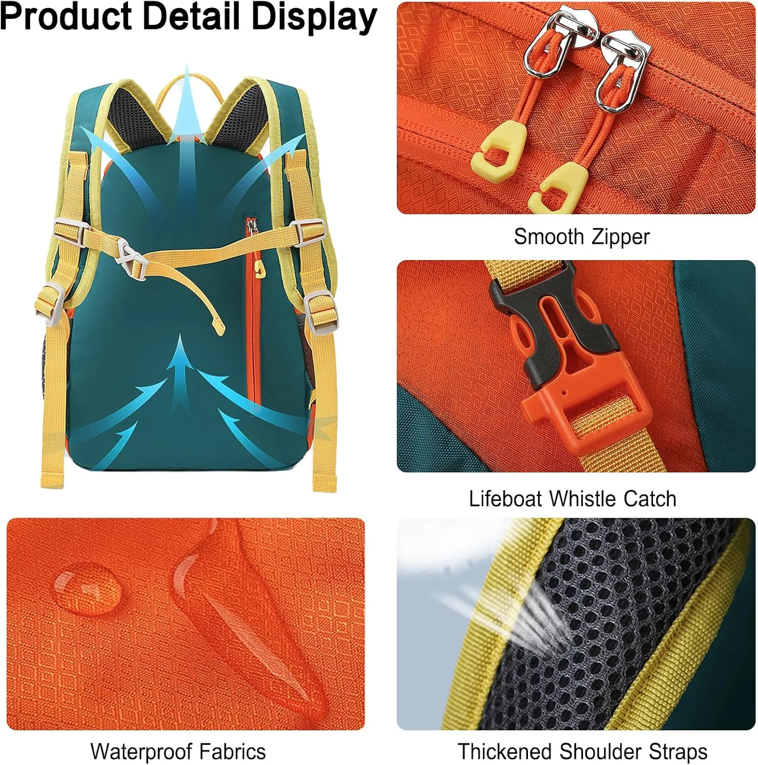 PORRASSO Hiking Backpack 5L Daypack Rucksack Lightweight Waterproof Women Men Backpack for Camping Daily Use Light Green