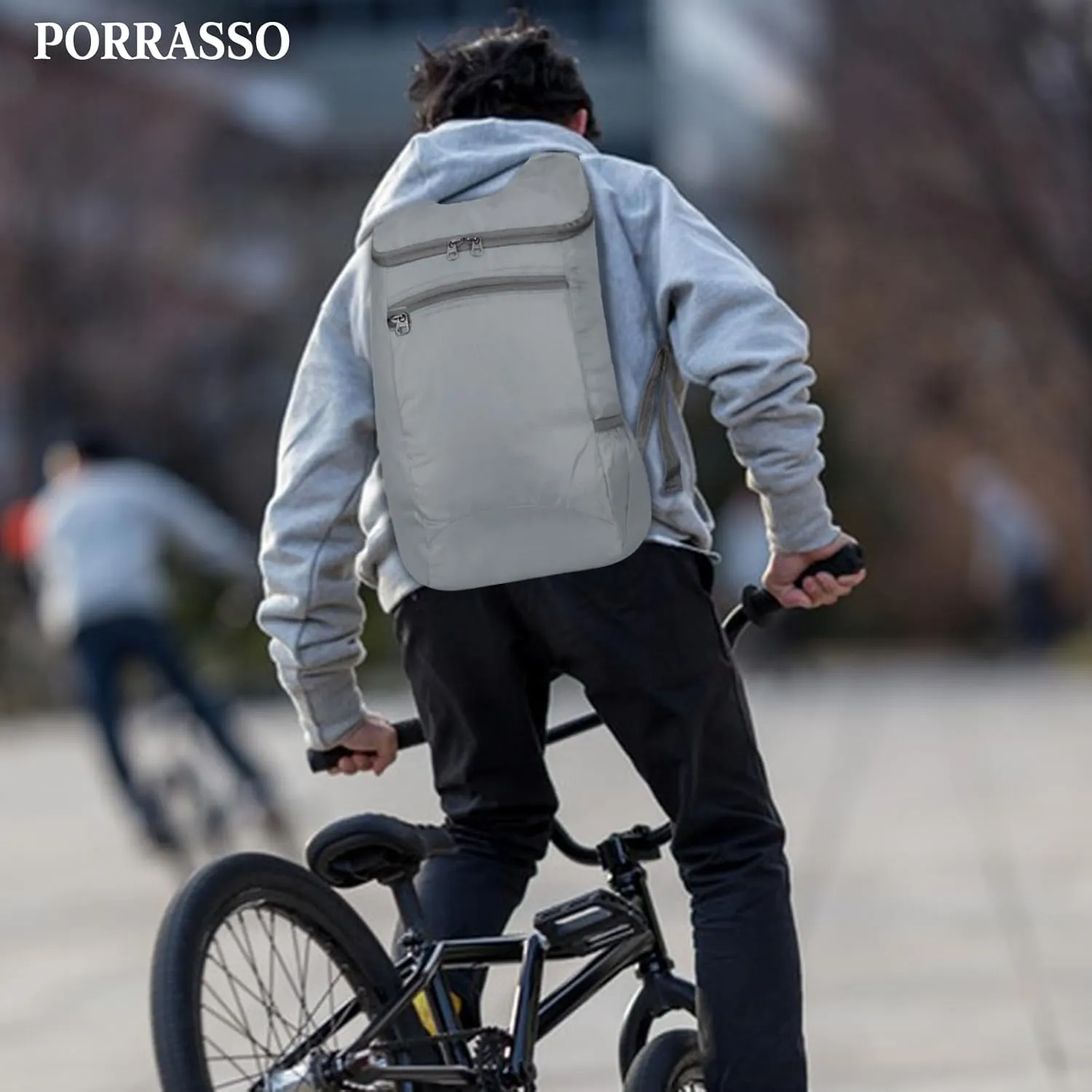 PORRASSO Hiking Backpack Lightweight Waterproof Daypack Foldable Rucksack Backpack for Women Men Camping Trekking Cycling Climbing Outdoor Sports Dark Gray