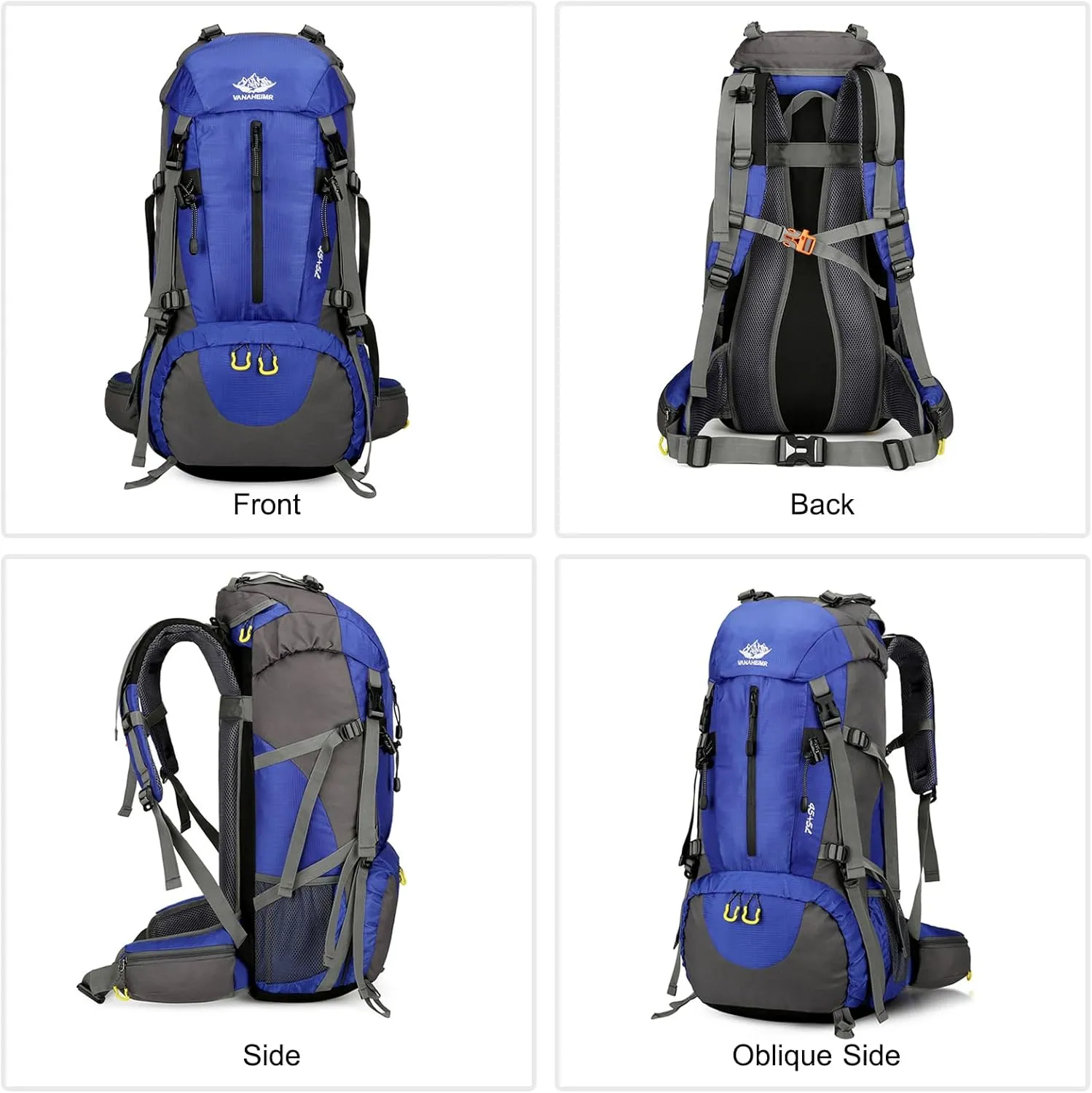PORRASSO Hiking Backpack Waterproof Daypack 50L Rucksack with Rain Cover Backpack for Travel Trekking Camping Climbing Outdoor Sports Green
