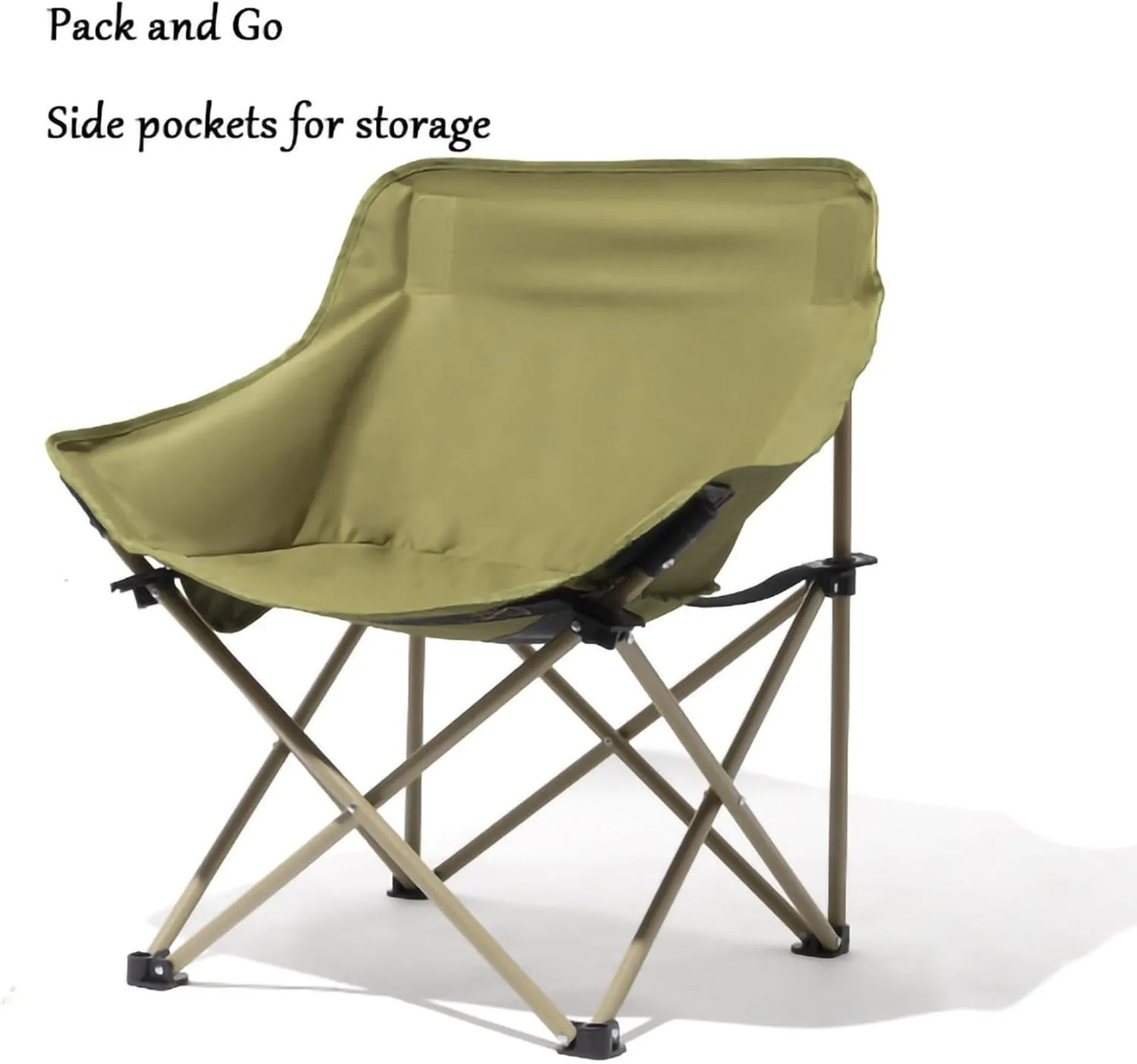 Portable Camp Chairs for Adults, Sturdy and Durable Camp Chairwith Carry Bag, Lightweight Camping Chairs for Beach Garden, Terrace (Color : Black)