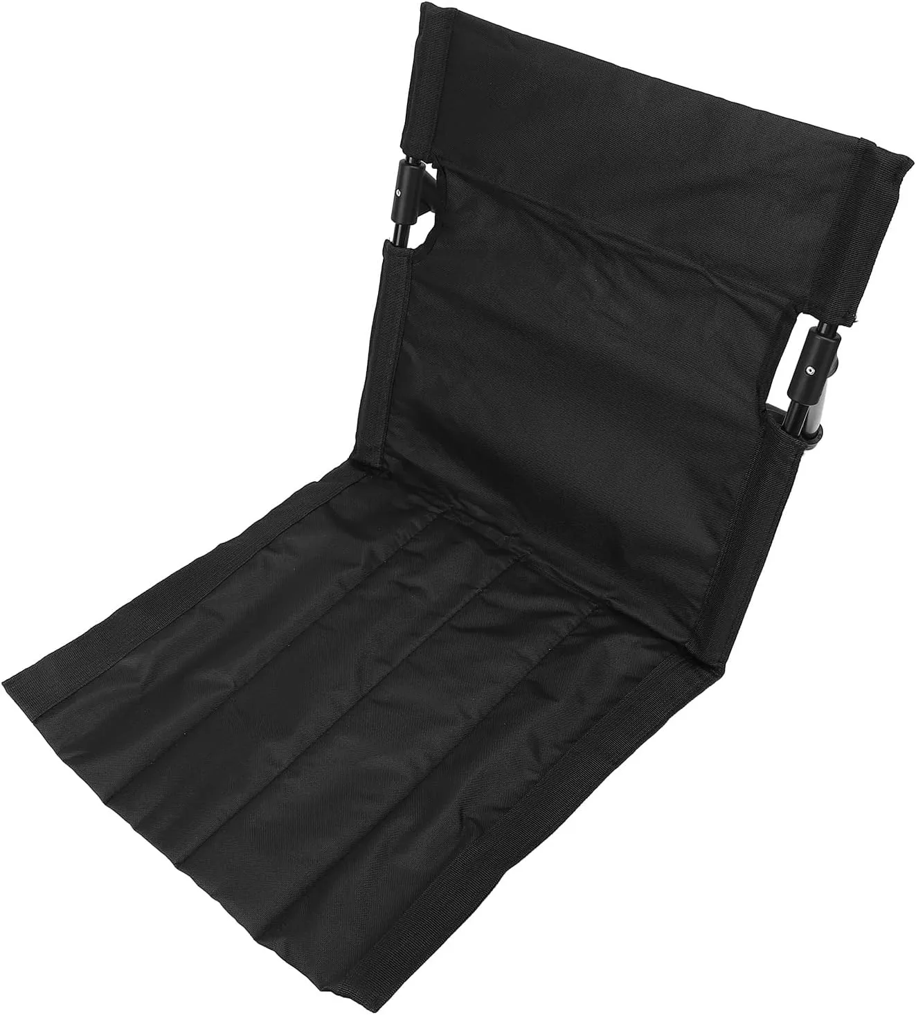 Portable Camping Floor Chair, Adjustable Back Support Beach Floor Chair Breathable 600D Oxford Cloth for Outdoor (Black)