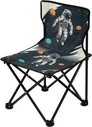 Portable Camping Folding Chairs Foldable Chair Small Astronaut Cartoon 3 Lightweight Backpacking Outdoor Outside Fishing