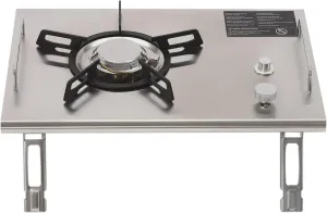 Portable Camping Stove, Portable Gas Stove with Carrying Handle Electronic Ignition Outdoor Camping Cooking Stove Butane Propane for Camping, Hiking. (Silver)