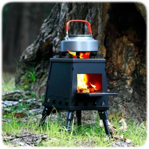 Portable Camping Stoves，Outdoor Fire Pit with Stand，for Wood Burning and Low Smoke Great Camping Stove，Outdoor Fire Pits，with Carry Bag，for Outdoor Backpacking Fishing Hiking