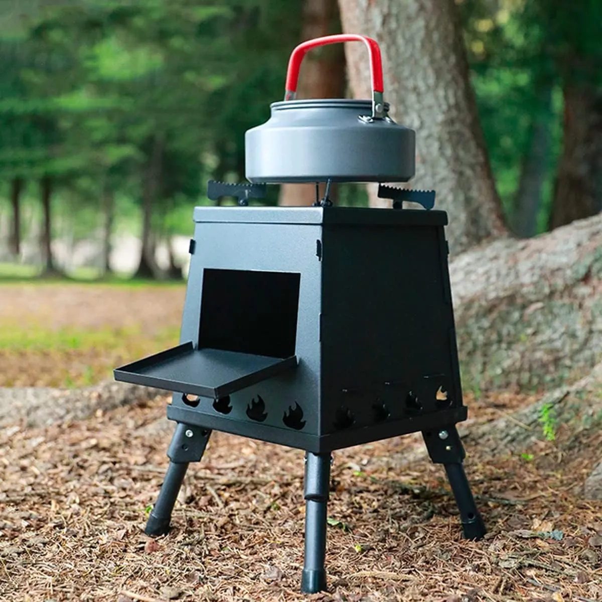 Portable Camping Stoves，Outdoor Fire Pit with Stand，for Wood Burning and Low Smoke Great Camping Stove，Outdoor Fire Pits，with Carry Bag，for Outdoor Backpacking Fishing Hiking