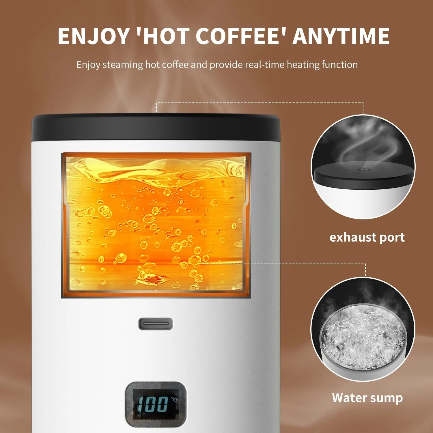 Portable Capsule Coffee Maker with Storage Bag - Electric Espresso Machine, 19Bar Pump Pressure, Fast 80s Brewing, 4 Fl Oz Capacity(White)
