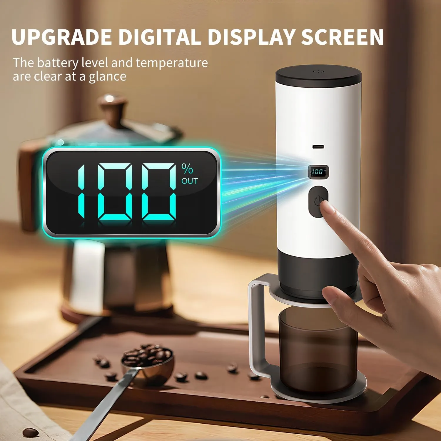 Portable Capsule Coffee Maker with Storage Bag - Electric Espresso Machine, 19Bar Pump Pressure, Fast 80s Brewing, 4 Fl Oz Capacity(White)