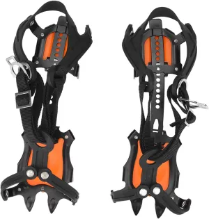 Portable Crampons Outdoor Sports 10-Tooth Snow Claw Anti-Skid Ice Clip for Mountaineering, Ski Trips and Glacier Trips