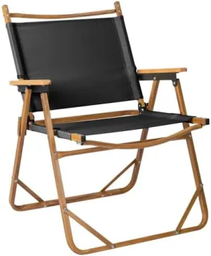 Portable Folding Camping Chair, Camping Essentials, Ultralight Low Beach Chair for Hiking, Lawn, Concert, Fishing, Picnic, Hunting(Black)