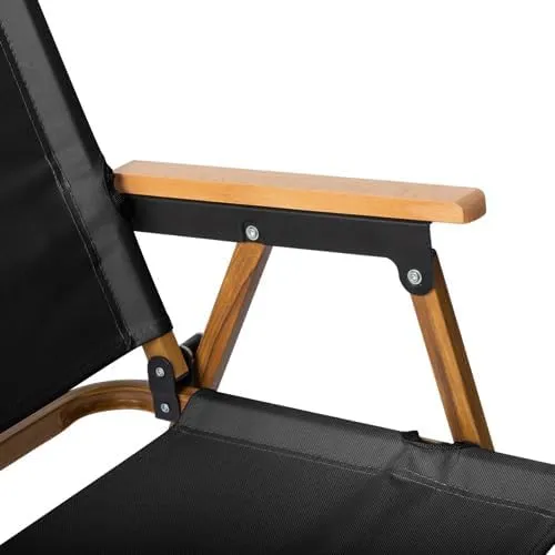 Portable Folding Camping Chair, Camping Essentials, Ultralight Low Beach Chair for Hiking, Lawn, Concert, Fishing, Picnic, Hunting(Black)