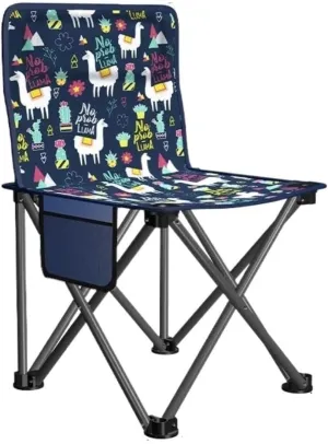 Portable Folding Chair Outdoor Folding Backrest Chair Portable Fishing Chair with Side Pocket Lightweight Leisure Chairs Padded Deck Chair Adjustable Folding Chair(B)