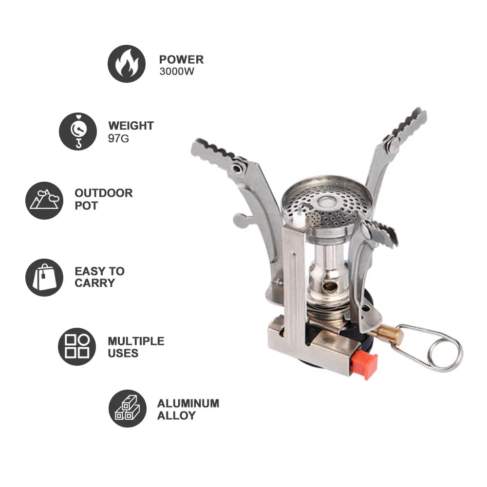 Portable folding outdoor stove cookware gas burner camping stove for hiking picnic BBQ gas stove tank cooker furnace end