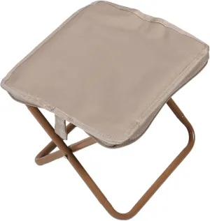 Portable Folding Stool Lightweight Camp Chair Height Oxford for Camping Fishing Hiking Gardening and Beach Picnics Stylish Khaki Zipper Bag Included